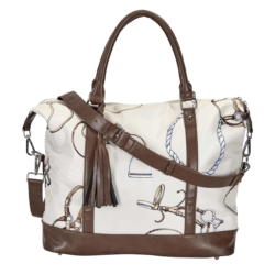 AWST “Lila” Equestrian Pattern with Tassel Travel Bag
